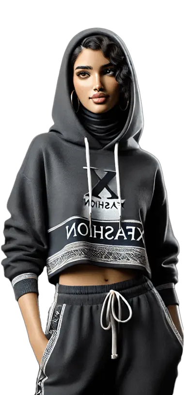 Moroccan woman in a stylish two-piece XFASHION outfit